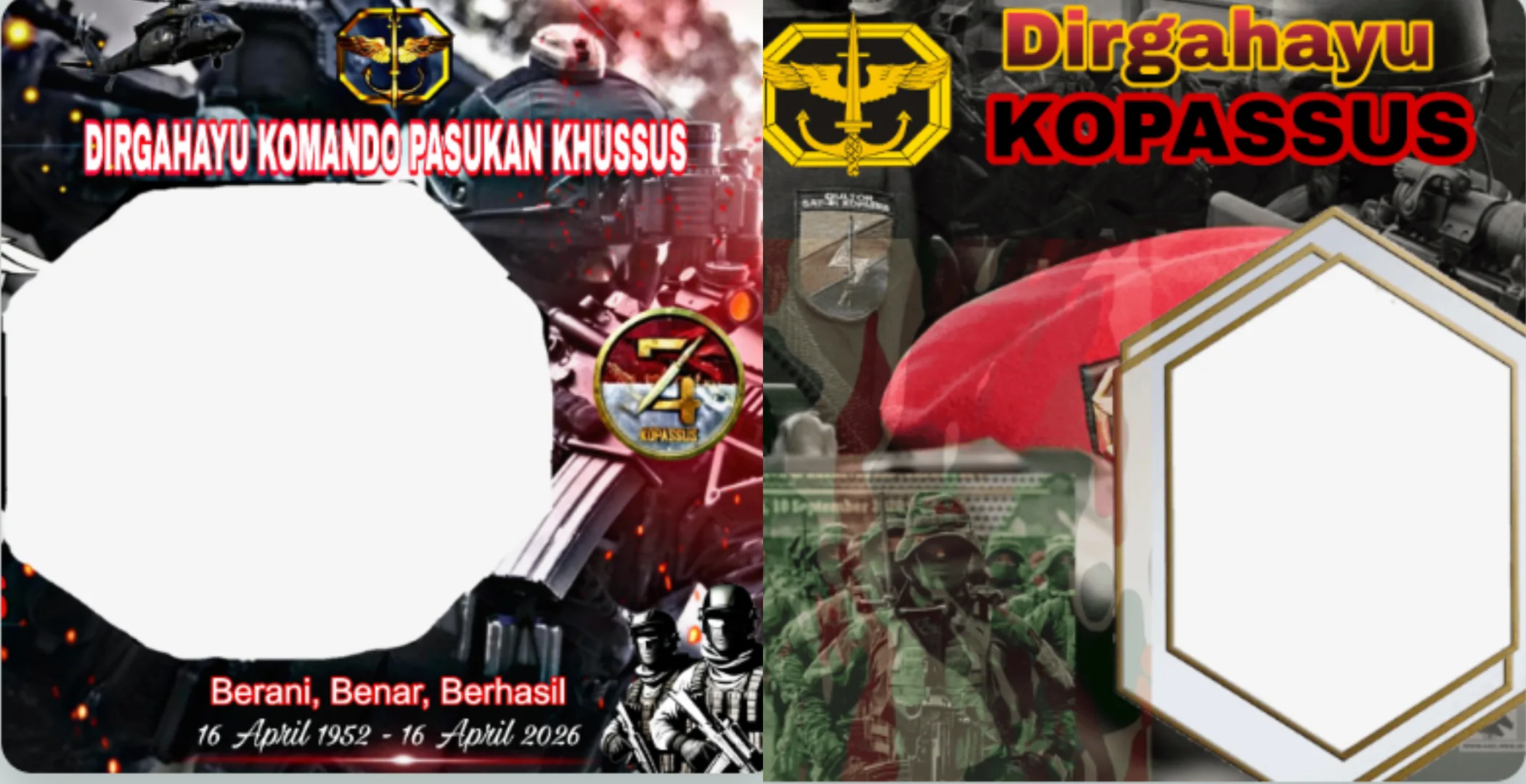 Twibbon Greetings for the 2026 Kopassus Anniversary, Free Design Link for the 74th Anniversary & Ready to Upload to Social Media