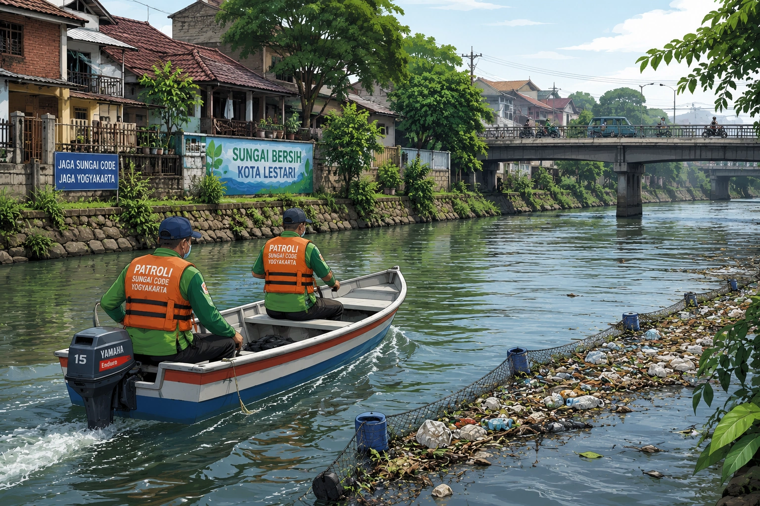 Hasto Prepares Boat Patrols on the Code River, Targeting Illegal Waste Throwers from Upstream to Downstream