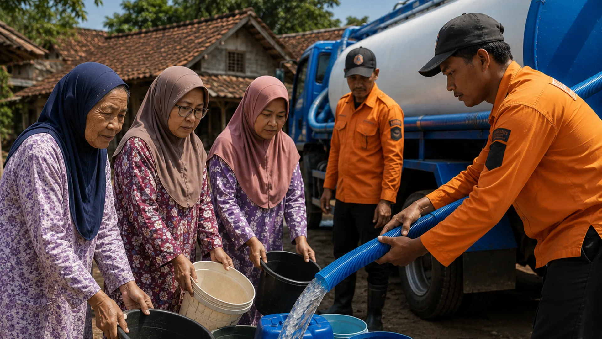 BPBD Bojonegoro Distributes Clean Water Assistance to Drought Affected Areas, 20 Districts Enter the Vulnerable Map