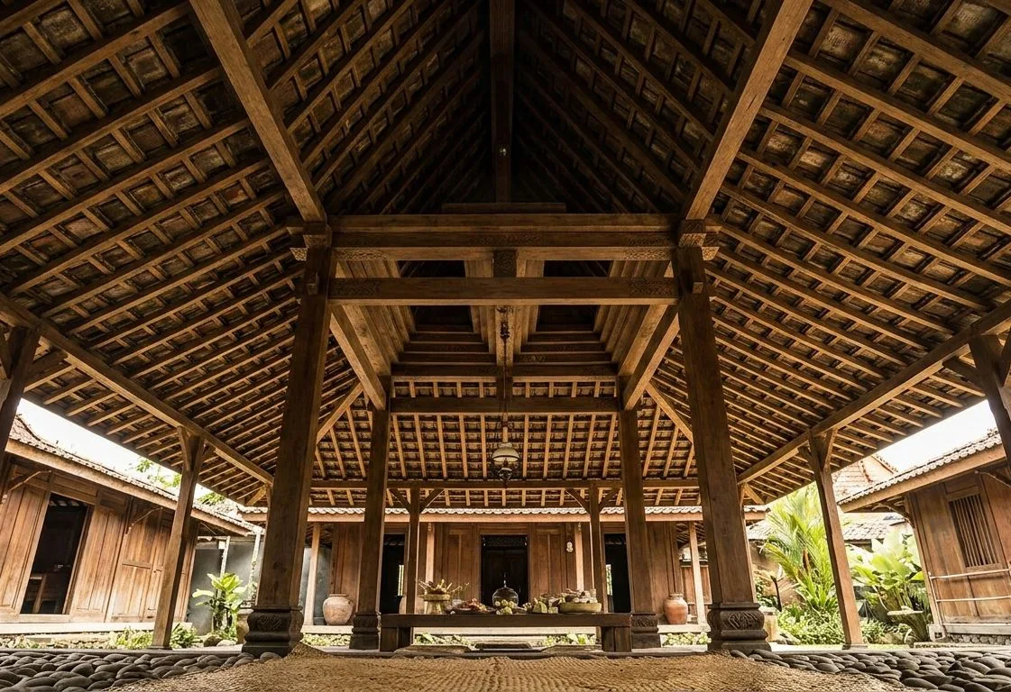 Why is the roof of a Joglo house so high and multi-tiered? This is the philosophical meaning behind it